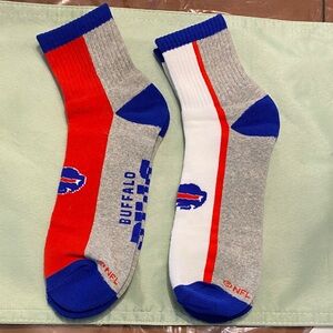 NFL Buffalo Bills 2 pairs of athleticSocks Red, Blue, Gray Men’s sock size 10-13